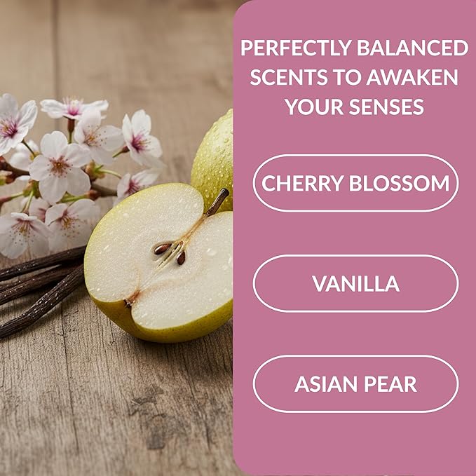 SpaScriptions Cherry Blossom & Vanilla Exfoliating Body Wash - 32 fl oz Scented, Hydrating Body Wash Scrub for Women, Natural Daily Cleanser for Smooth, Radiant, Healthy-Looking Skin, Paraben Free