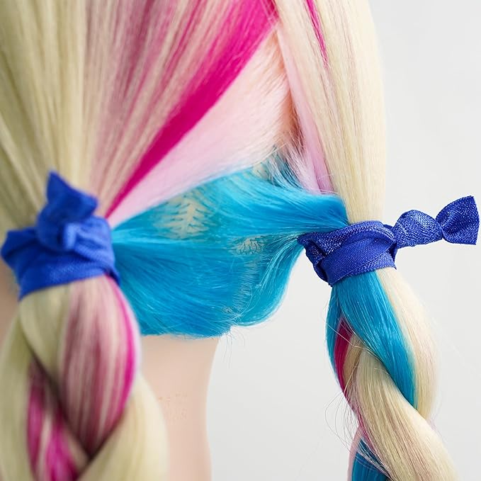 MEEDEE Royal Blue Hair Ties for Women - 100 Pack Soft Knotted Ribbon Hair Ties, No Crease, No Damage, Ouchless for Pony Tails, Yoga, and Elastic Bracelets