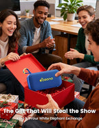 Bluetooth Speaker White Elephant Gifts: Christmas Stocking Stuffers for Men Adults Teens, 30H Playtime, Portable Wireless Speakers, Powerful Bass, Lightshow, Birthday Beach Vacation Essentials, Blue