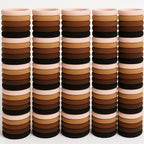 Best ouchless hair ties,100 Pcs Large Brown for Thick Curly Hair Elastic Band Ponytail Holder -Bulk for Women, Girls, Kids, Men - 8MM Thick, No Damage, Soft, Nylon, Stretchy, Cloth, Seamless, Fabric