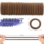 100PCS Hair Ties for Women And Kids, Seamless Thick Hair Bands, Elastic Baby Hair Ties No Damage Ponytail Holder, Cotton Toddler Hair Tie, No Crease Small Hair Tie For Toddler Girls (Brown)