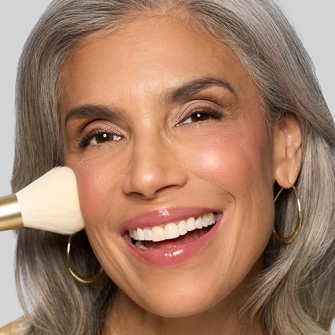 LAURA GELLER NEW YORK Limited-Edition Dual-Ended Cheek + Eyeshadow Brush, Travel-Friendly 2-in-1 Tool