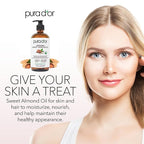 PURA D'OR 16.9 Oz ORGANIC Sweet Almond Oil (GLASS BOTTLE) 100% Pure & Natural USDA Certified Cold Pressed Carrier Oil For DIY Beauty - Non-Greasy, Unscented, Hexane Free Moisturizer - For Hair & Skin