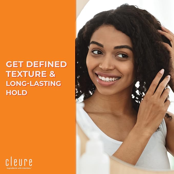 Cleure Lightweight Hair Styling Gel - Hypoallergenic, Fragrance Free for Edge Control to Tame Frizz with Medium Hold (8 fl oz, Pack of 2)