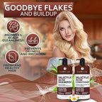 Salicylic Acid Shampoo and Conditioner Set - Scalp Exfoliator Formula for Flakes - Anti Dandruff and Itch Relief for Women and Men - Sulfate and Paraben Free - For Dry, Flaky, Itchy and Oily Hair