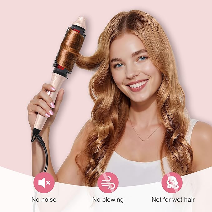Infrared Thermal Brush, 2026 Upgrated Negative Ion Thermal Round Brush for Women Girls Hair Care, Larger Barrel for Faster Blowout, 6-Temp, Dual Voltage, No Damage, LED Display, 1.7 Inch Salon Styler