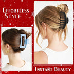 TOCESS Jumbo 4.33 Inch Hair Claw Clips for Women, 8 Pack Matte Non-Slip Rectangle Clips for Thick, Curly, Long or Straight Hair Girls