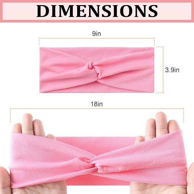 12 Pcs Stretchy Sport Headbands for Women,Absorbed Sport Headband Soft Twist Knotted Headbands for Yoga, Workout Daily Life