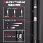 SKIMI 110,000 RPM Brushless Motor Hair Dryer Brush - 5 Muti-Styler for Fast Drying, Curling, Volumizing & Straightening | High-Speed Hot Air Brush for All Hair Types (Black & Rose Gold)