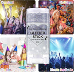 Silver Body Glitter Stick, Halloween Face Glitter Makeup,Holographic Hair Glitters Mermaid Makeup Rave Outfits for Women, Shimmer Face Paint Stick for Christmas (Silver)