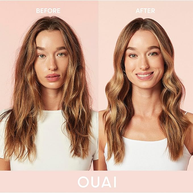 OUAI Medium Hair Bundle - Anti-Frizz Crème, Shampoo, and Conditioner (3 Count: 6 Oz/ 10 Oz/ 10 Oz)