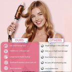 Infrared Thermal Brush, 1.65 inch Heated Round Brush for Blowout Look, Dual Voltage, Negative Ion Thermal Hair Tools, 6 Temperature, No Damage, Pink Gifts for Women
