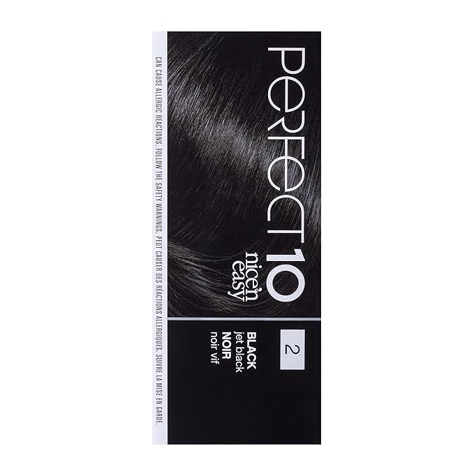 Clairol Nice'n Easy Perfect 10 Permanent Hair Dye, 2 Black Hair Color, Pack of 1