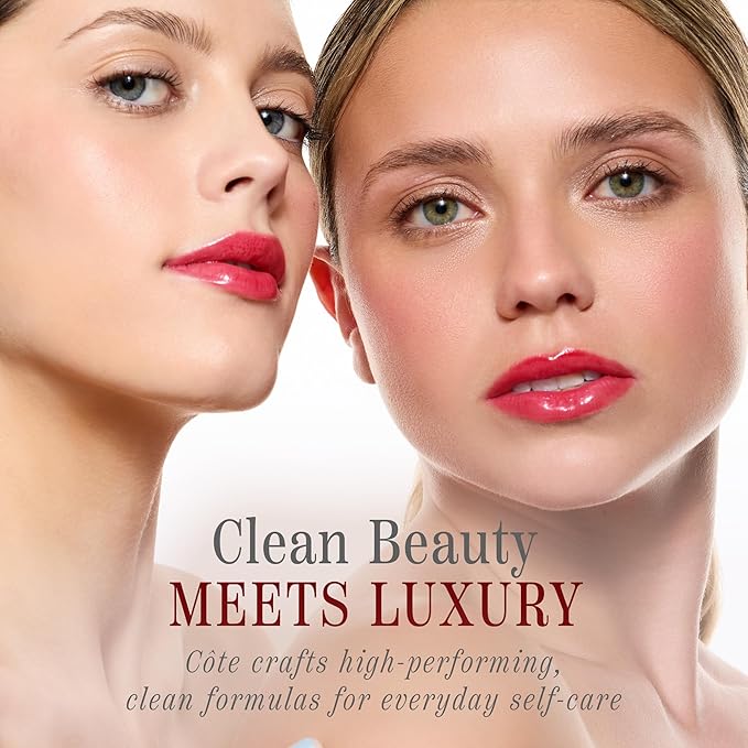 Cote Beauty's Tempted Peptide Lip Shine, Ultra Hydrating & Long-Lasting Warm Berry Plumping Lip Gloss for Women with Hyaluronic Acid, Shea Butter & Jojoba Oil, Vegan & Cruelty-Free, 0.12 Fl Oz