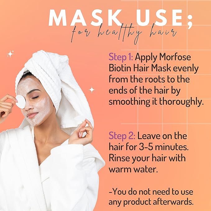 Morfose Professional Biotin Hair Mask for Dry, Damaged, or Brittle Strands, Repairs and Protects, Soft, Smooth and Healthy Hair, reduces Brakage and Split-Ends, (large, 16.9 Fl Oz)