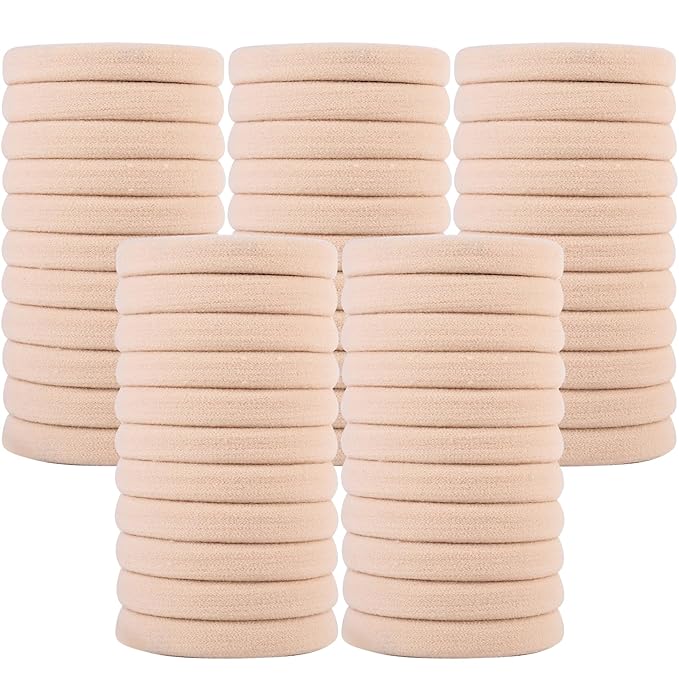 50PCS Large Blonde Hair Ties, Seamless Hair Bands, Soft Elastic Hair Ponytail Holders, No Damage, 2 Inch in Diameter