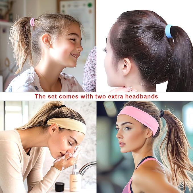 72PCS Black Hair Ties No Damage & Hair Bands for Women's Hair,Ponytail Holders & Hair Elastics Set (1.6in Black)