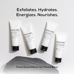 MARLOWE. Travel Essentials Kit, No. 103 Body Wash, No. 002 Body Lotion, No. 122 Facial Scrub & No. 123 Facial Moisturizer, Hydrating, Exfoliating & Nourishing Skin Care Set for All Skin Types