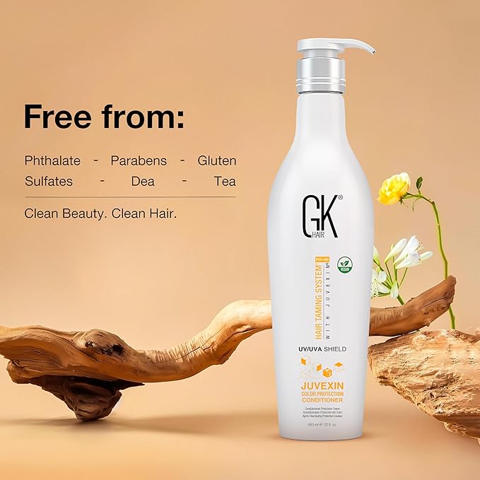 GK HAIR Shield Conditioner 22 Fl Oz – UV Protection for Color Hair, Aloe Vera & Argan Infused, Sulfate and Paraben Free, Repairs Damage, Boosts Shine, Hydrating & Vegan