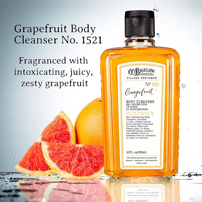 C.O. Bigelow Grapefruit Apothecary Duo Skin Care Gift Set, Body Wash & Body Lotion, Liquid Soap & Moisturizing Lotion, Set of 2, 10 Fl Oz