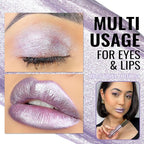 Oulac Pink Metallic Lipstick for Women, Pinky Purple Long Lasting Lip Color, Lightweight Oil Base Formula,Waterproof, No Transfer, also for Eyeshadow, Vegan MD02