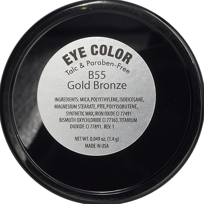 Gold Bronze Shimmering Metallic Copper Pressed Powder Single Vegan Eyeshadow; Talc, Paraben & Cruelty Free