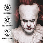 White Oil Based Face Body Paint Stick, Non-toxic Full-coverage Face Painting for Halloween Cosplay Joker Zombie Vampire Skeleton Clown Makeup, Waterproof Cream White Body Painting for Adults