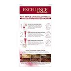 L'Oreal Paris Excellence Crème Permanent Hair Dye, Triple Care Hair Color with Pro-Keratine Complex for 100% Gray Hair Coverage, 6RB Light Reddish Brown, 1 Kit