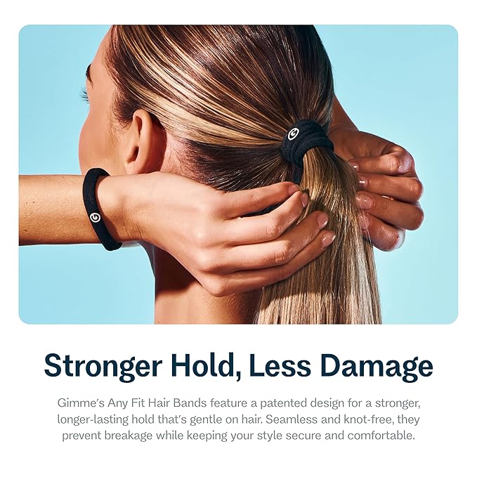Gimme Beauty Medium Hold Hair Bands - Seamless Nylon & Spandex Ties for All Hair Types - Damage-Free, Comfort Fit Ponytail Holders - No-Crease Elastic Bands for Daily Use - Neutrals, 9 Pack