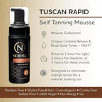 Norvell Tuscan Rapid Self-Tanning Mousse, 4 fl. oz., with Bronzer, Coconut Paradise Scent – Self-Tanner Foam with Natural Sun-Kissed Glow – Anti-Aging Tanning Foam for Smooth, Hydrated, Radiant Skin