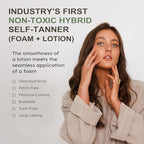 Non Toxic Gradual Self Tanner - Organic Tanning Foam - Long Lasting Natural Looking Tan - Streak Free Smooth Application - Plant Based Ingredients - Vanilla