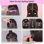 Colorful Rubber Bands Set, 2020Pcs Elastic Hair Ties with 5 Styling Tools 40Pcs Hair Clips Hair Accessories Valentines Day Gifts for Daughter