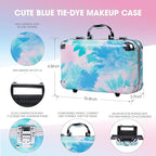 Hot Sugar All In One Makeup Set for Adults and Girls-Full Makeup Kit for Beginners Includes Eye Shadow Palette Blush Lip Gloss Lipstick Lip Pencil Eye Pencil Brush Mirror (Blue Tie-Dye)