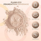 1 Ounce Light Foundation Powder Refill By Sweet Face Minerals, Lightweight Mineral Loose Makeup Powder with SPF 20, Full Coverage Flawless Finish, Talc-free, Cruelty-Free, Refillable Pouch