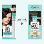 L'Oreal Paris Magic Root Rescue 10 Minute Root Hair Coloring Kit, Permanent Hair Color with Quick Precision Applicator, 100 percent Gray Coverage, 3 Soft Black, 2 count
