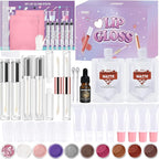 Lip Gloss Making Kit, Make Your Own Lip Gloss Kit, DIY Lip Gloss Making Supplies, Moisturizing Glitter Lip Kit Lipgloss Making Kits, Lipgloss Sets for Girls Tween Girls Trendy Stuff Women