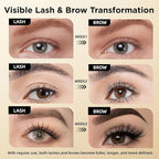 Eyelash & Eyebrow Growth Serum – 15 Plant Extracts for Longer, Denser & Fuller Lashes & Brows, Boosts Natural Hair Development,eyelash serum,Hypoallergenic Oil-Free,lash growth serum (Glossy Black)