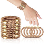 Hair Ties No Damage - 10PCS Ponytail Holders - Elastic Hair Ties for Thick Hair - Braided Hair Bands for Women Girls's Hair - Khaki