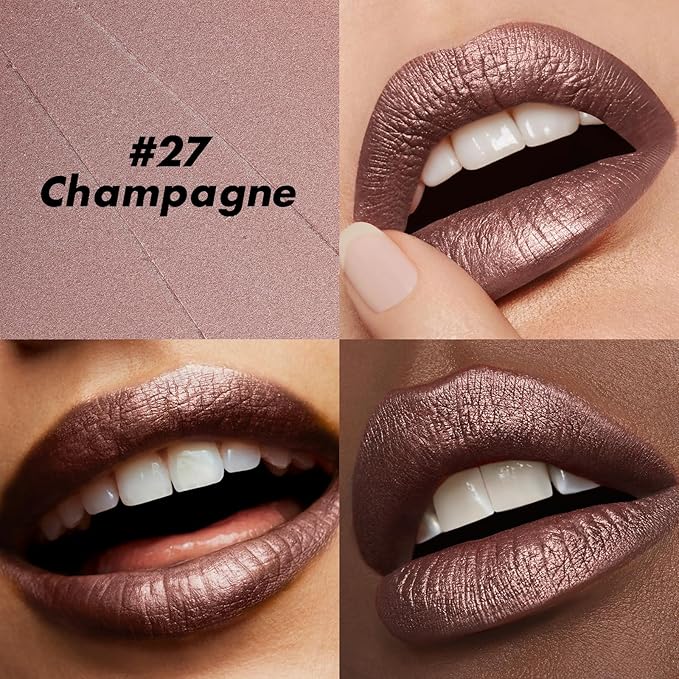 FOCALLURE Ultra Chic Lipstick,Rich Vitamin E Lip Crayon,Lightweight Color without Drying or Fading,Long Lasting Lips Makeup,#27 Champagne
