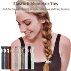 79Style Elastic Fabric Hair Accessories for Women - 125 Knotted Ribbon Ponytail Holders, No Break Cloth Hair Bands, No Damage Yoga Hair Ties Bulk and Scrunchies (125 Pieces - 10 Neutral Colors)