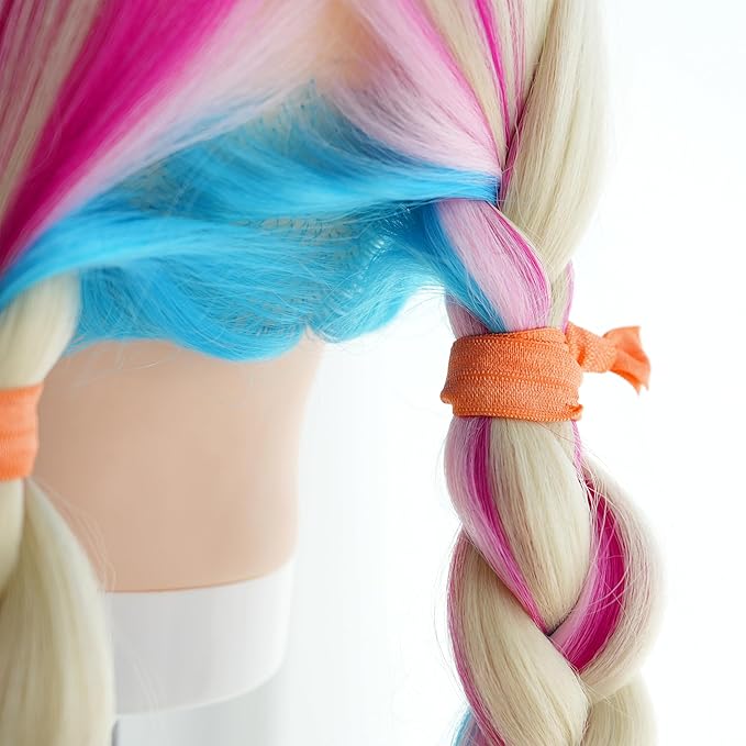 MEEDEE 100 Pack Orange Hair Ties For Women No Crease Soft Elastic Ribbon No Damage Orange Hair Ties Knotted Ouchless Hair Ribbon Yoga Hair Ribbons Elastic Bracelets