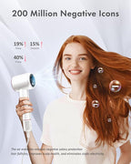 Rudd Hair Dryer with Diffuser, High Speed Hair Dryer with Display, 110000 RPM Brushless Motor for Fast Drying, 200 Million Negative Inoic Low Noise, White