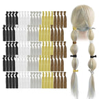 MEEDEE Soft Knotted Netural Color Hair Ties - 100 Pack No-Crease Elastic Ribbons, Ouchless Ponytails for Women, Yoga, and More