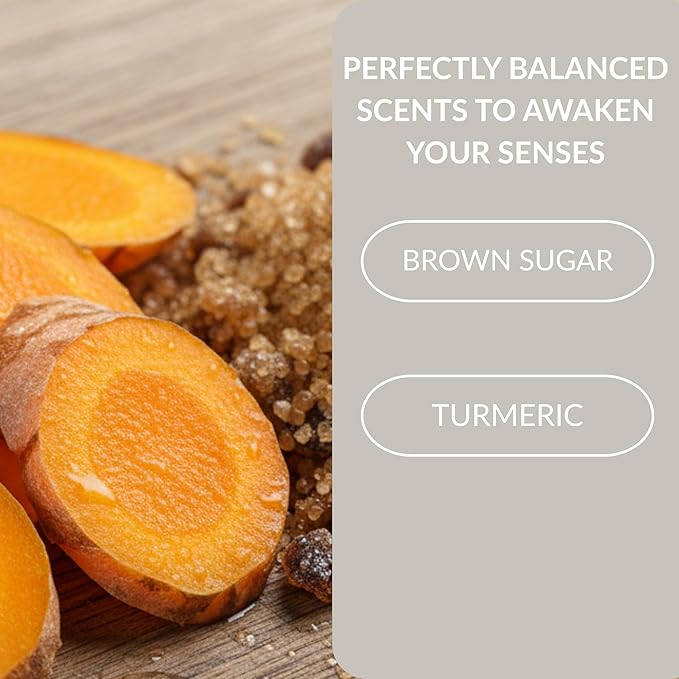 SpaScriptions Turmeric & Collagen Body Wash - Brightening Gentle Exfoliation Shower Gel Scrub for Men and Women with Brown Sugar & Vitamin E for Glowing Hydrated Skin, Scented, Paraben Free 33 fl oz