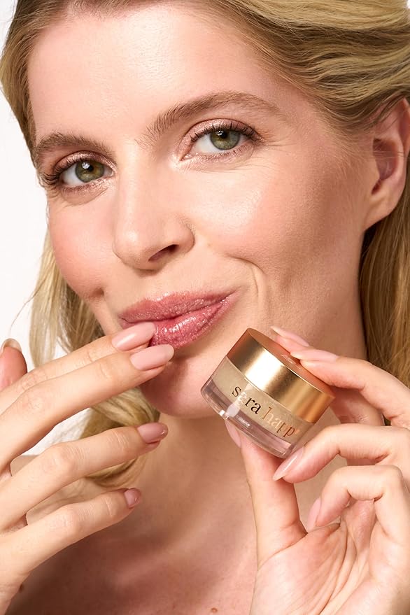 Sara Happ The Lip Scrub: Vanilla Bean Sugar Scrub for Dry Lips - Gently Exfoliate, Polish, and Revitalize Lips with Vitamin E and Jojoba & Grape Oils, Vegan, 0.5 oz.