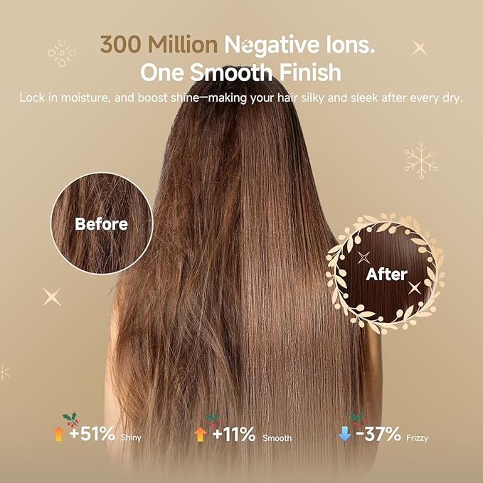 Dreame Pocket Pro Hair Dryer, Dual Voltage Travel Blow Dryer with Diffuser, 1300W Professional HighSpeed Ionic Hair Blower, Fast Drying, Low Noise, Lightweight, No Heat Damage, Global Travel 120V/240V