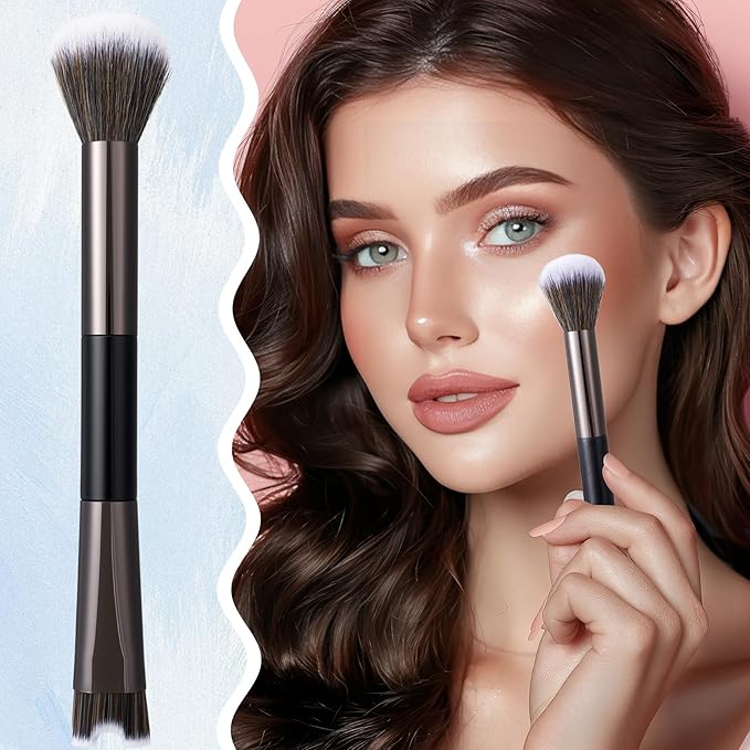 2-In-1 U-Shaped Nose Contour Brush, Contour Nose Brush, Nose Contouring Brushes, Contours Brushes for Makeup (Black,1 Pcs)