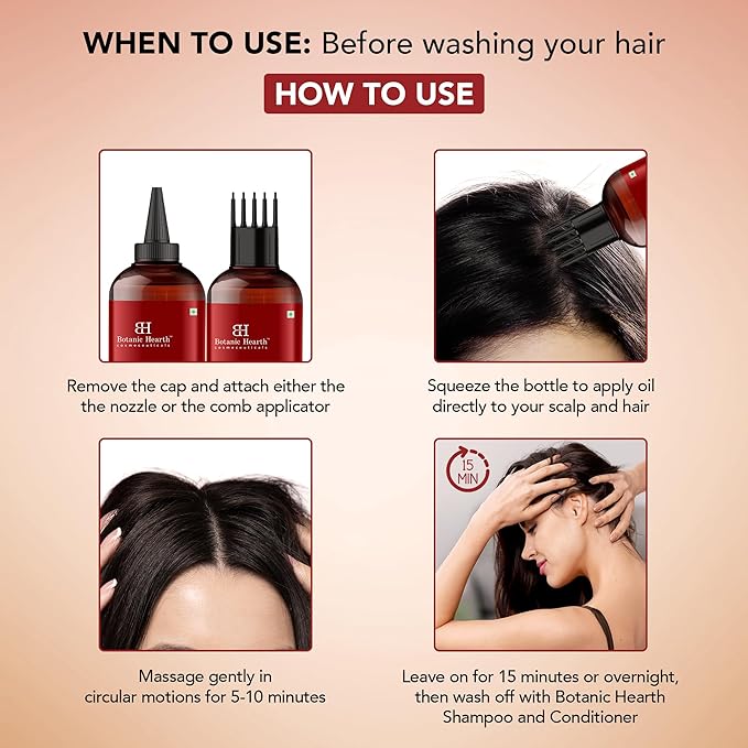 Botanic Hearth Hair Oil for Hair Growth | Strengthening Dry, Frizzy, Damaged Hair & Scalp Treatment | No Parabens or Harmful Sulfates | All Hair Types | Korean Ginseng Hair Oil - 6.7 Fl Oz