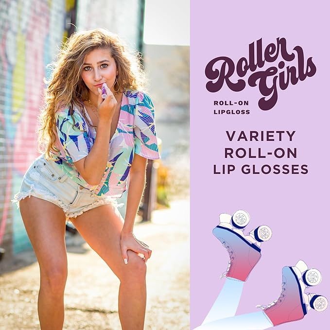 Honestly Margo Roller Girl Roll-On Lip Gloss Set (Cherry Cherry, Vanilla Crystal, and Grape Jazmin - Pack of 3) – Lip Gloss for Women with Hydrating Vitamin E & Moisturizing Shine, Non Stick