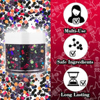Halloween Black Red Face Glitter Gel,Carnival Festival Rave Accessories Sequins Body Glitter Paint for Hair Lip Eye Clavicle,Singer Concerts Chunky Hair Sparkles for Kids and Women